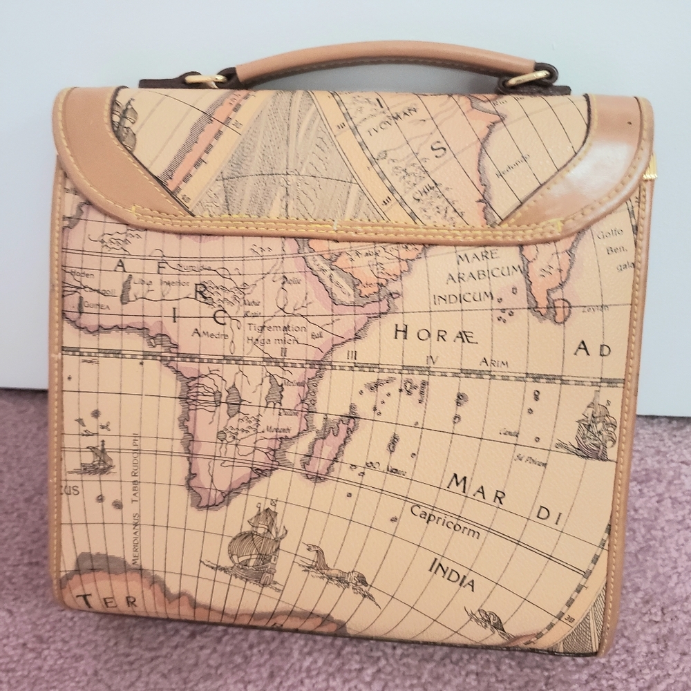 Tan Map Shoulder Bag - Picture 3 of 9